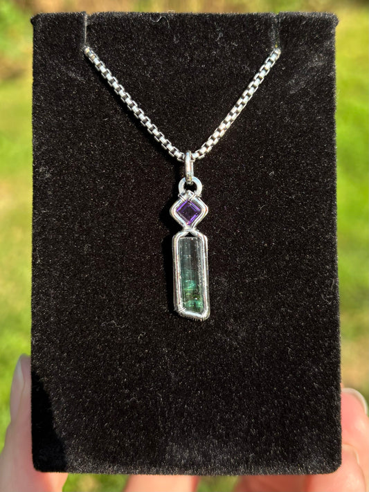 Amethyst and Tourmaline mini