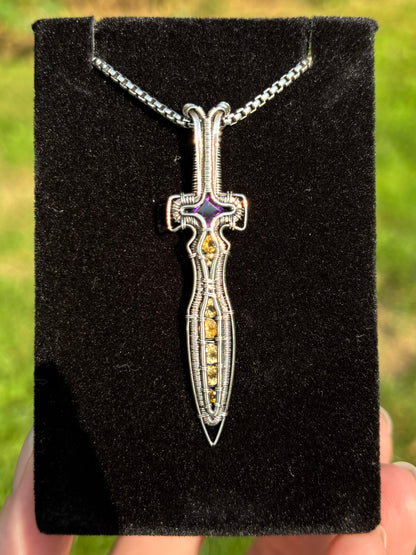 Amethyst and Citrine Athame