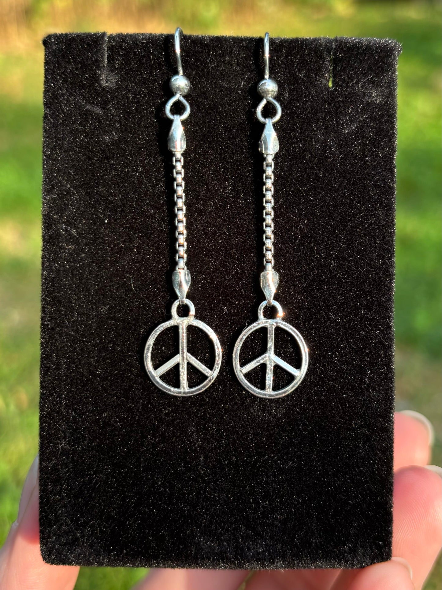 Peace Day dangle earrings