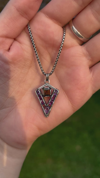 Tourmaline and Amethyst Shield