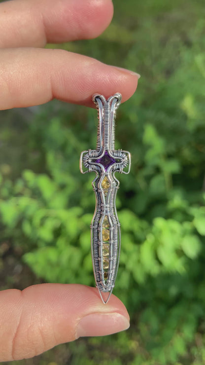 Amethyst and Citrine Athame